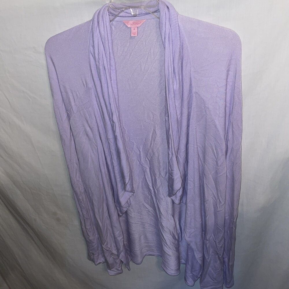 Lilly Pulitzer Womens Open Shrug Size Medium Purple Beach Cruise Island